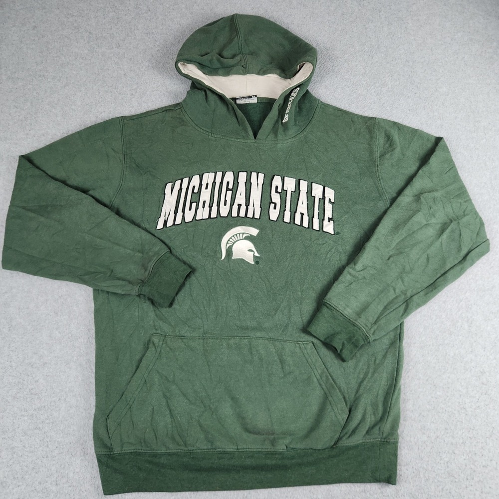 Michigan State Spartans Hoodie Mens Medium Green Stadium Athletics NCAA Pullover
